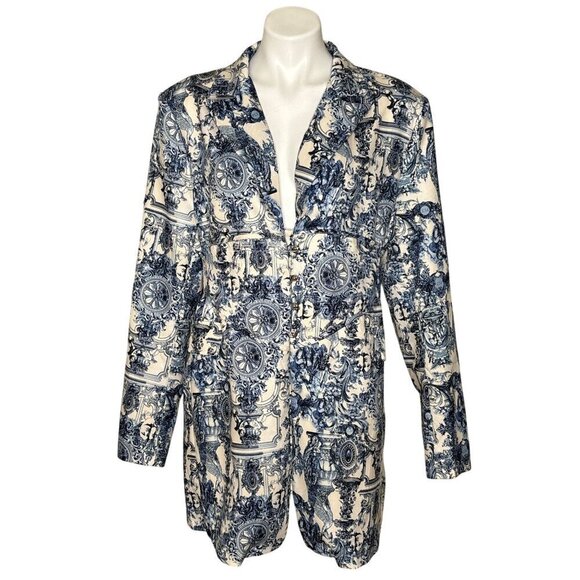 Pretty Little Thing Multi Renaissance Porcelain Pin Blazer Dress, Women's US 10 - Picture 3 of 11